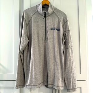 Vineyard Vines Shark Week Gray 1/4 Zip Performance Pullover Medium Sporty Active